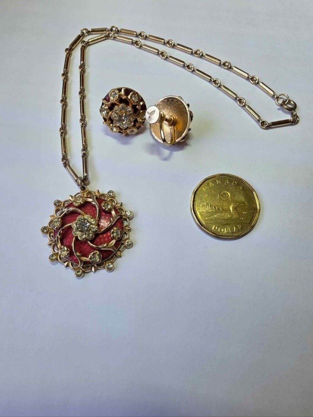 Vintage Coro Pegasus Screwback Earrings & Necklace